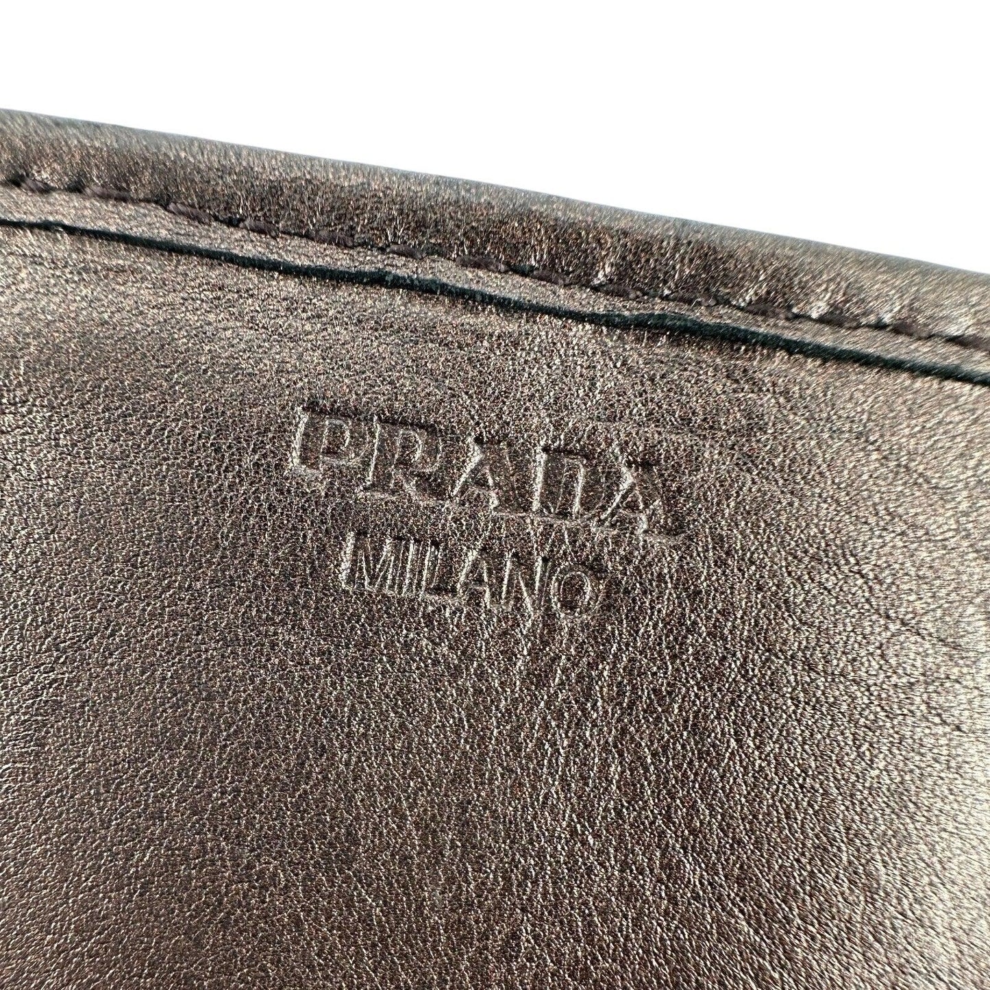 Prada Metallic Brown Wave Leather Flap Continental Wallet - PRADA - Long Wallet - A+ Stuff