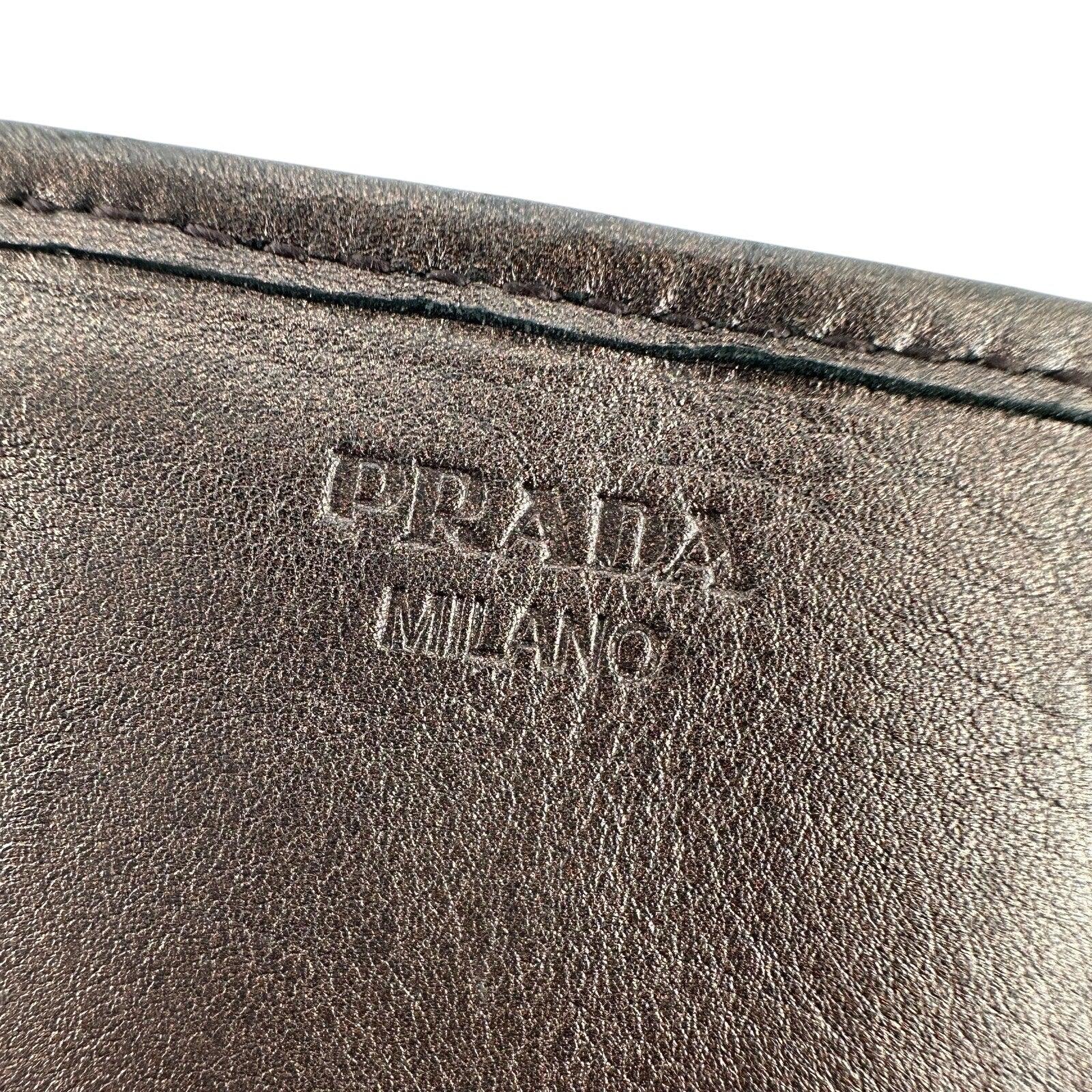 Prada Metallic Brown Wave Leather Flap Continental Wallet - PRADA - Long Wallet - A+ Stuff