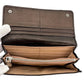 Prada Metallic Brown Wave Leather Flap Continental Wallet - PRADA - Long Wallet - A+ Stuff
