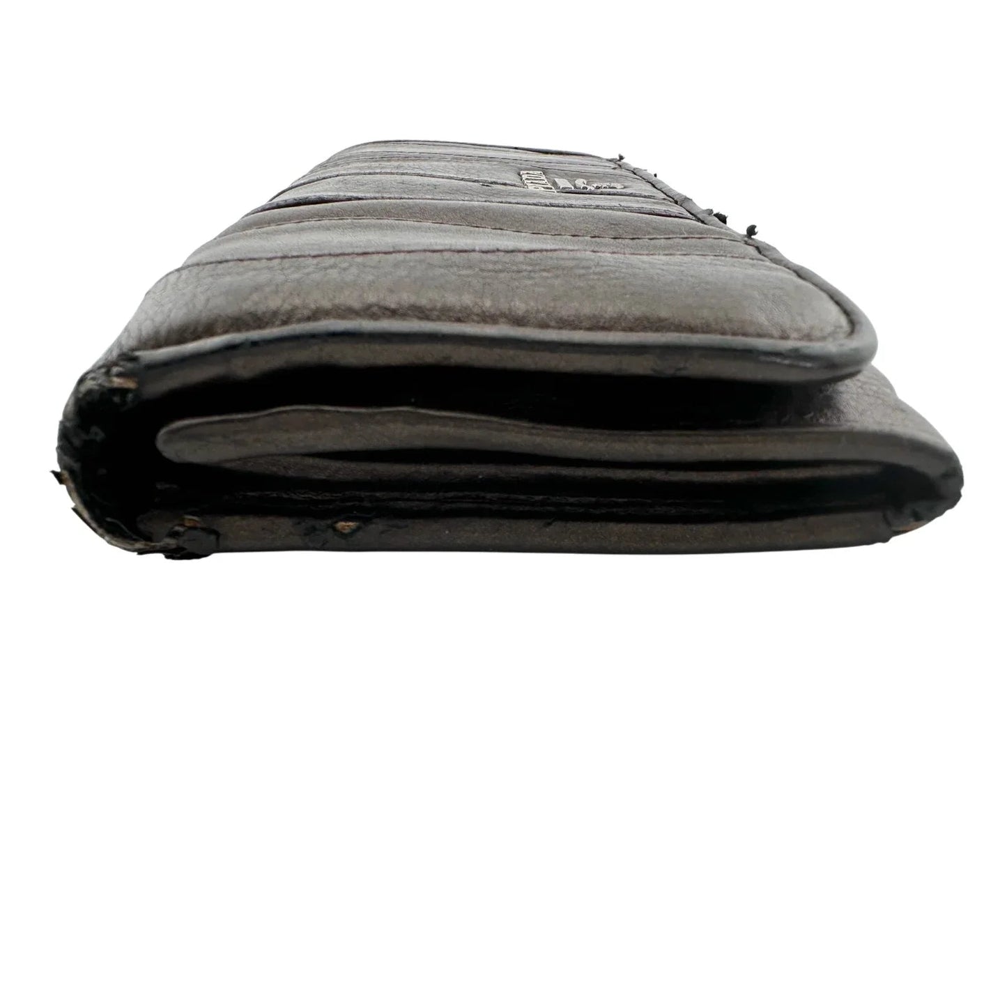 Prada Metallic Brown Wave Leather Flap Continental Wallet - PRADA - Long Wallet - A+ Stuff