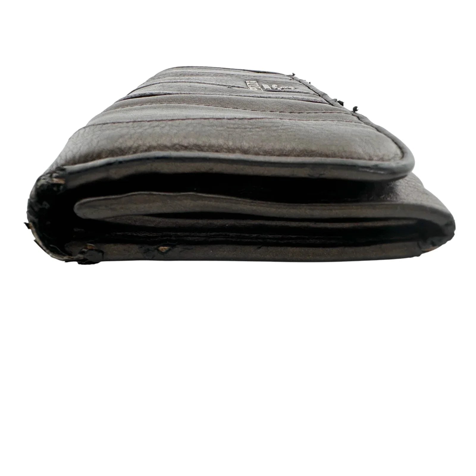 Prada Metallic Brown Wave Leather Flap Continental Wallet - PRADA - Long Wallet - A+ Stuff