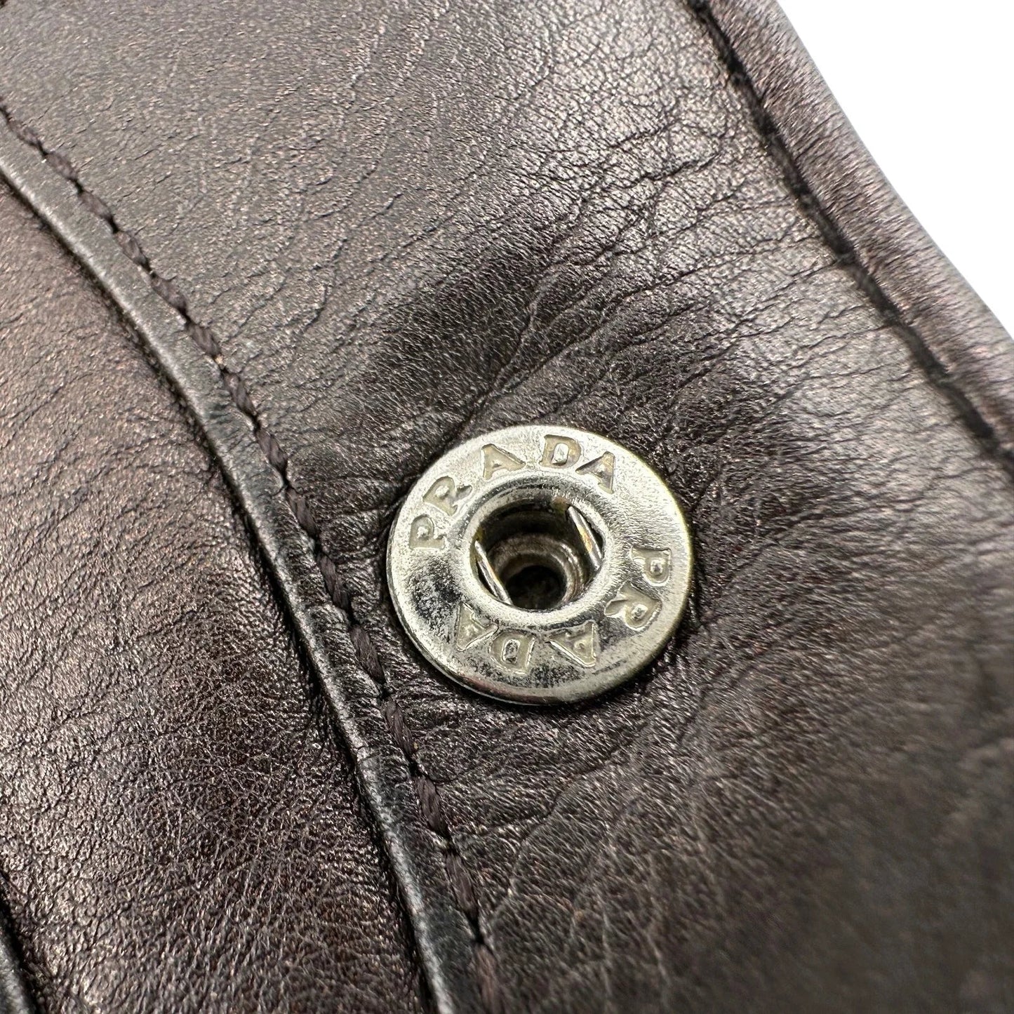 Prada Metallic Brown Wave Leather Flap Continental Wallet - PRADA - Long Wallet - A+ Stuff