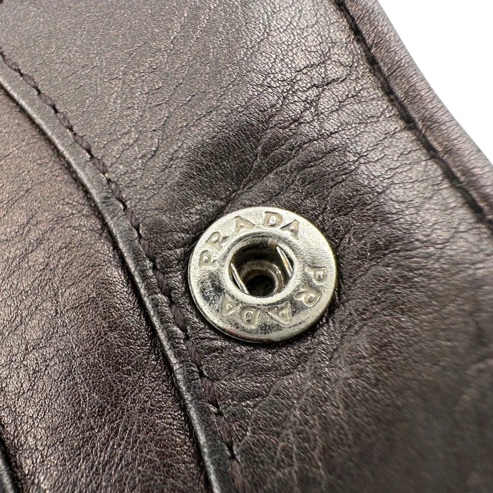 Prada Metallic Brown Wave Leather Flap Continental Wallet - PRADA - Long Wallet - A+ Stuff