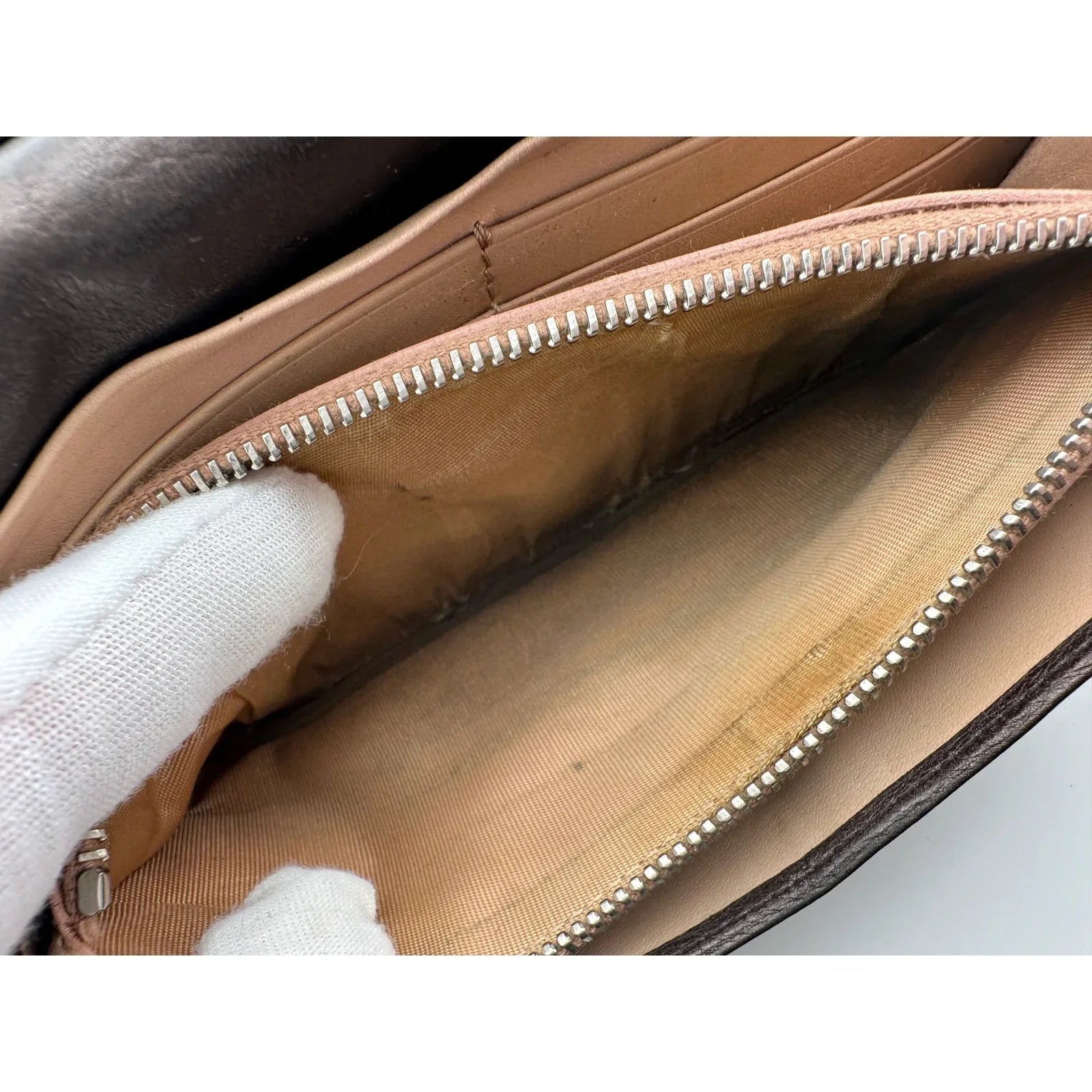 Prada Metallic Brown Wave Leather Flap Continental Wallet - PRADA - Long Wallet - A+ Stuff
