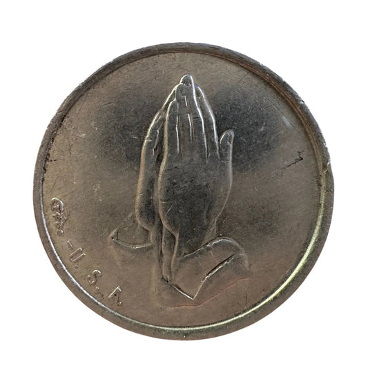 Praying Hands Inspirational Good Luck Religious Silver Pocket Coin/Token - A+ Stuff - Collectible Coins & Currency - A+ Stuff