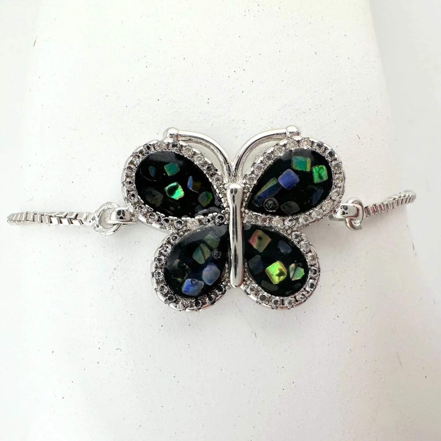 Pretty Abalone Butterfly Bolo Bracelet - A+ Stuff