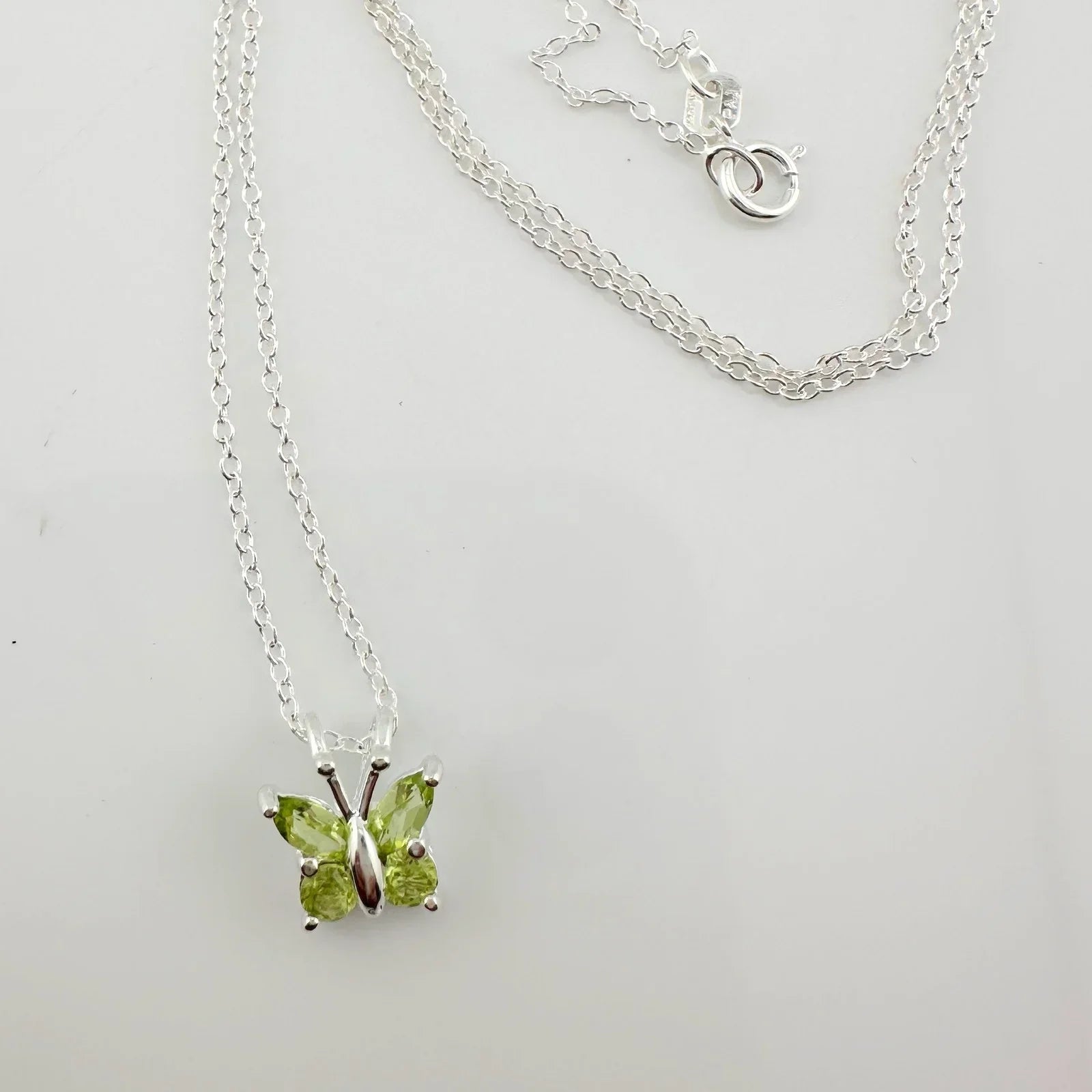 Pretty Natural Green Peridot Butterfly Necklace - Unbranded - Necklace with Pendant - A+ Stuff