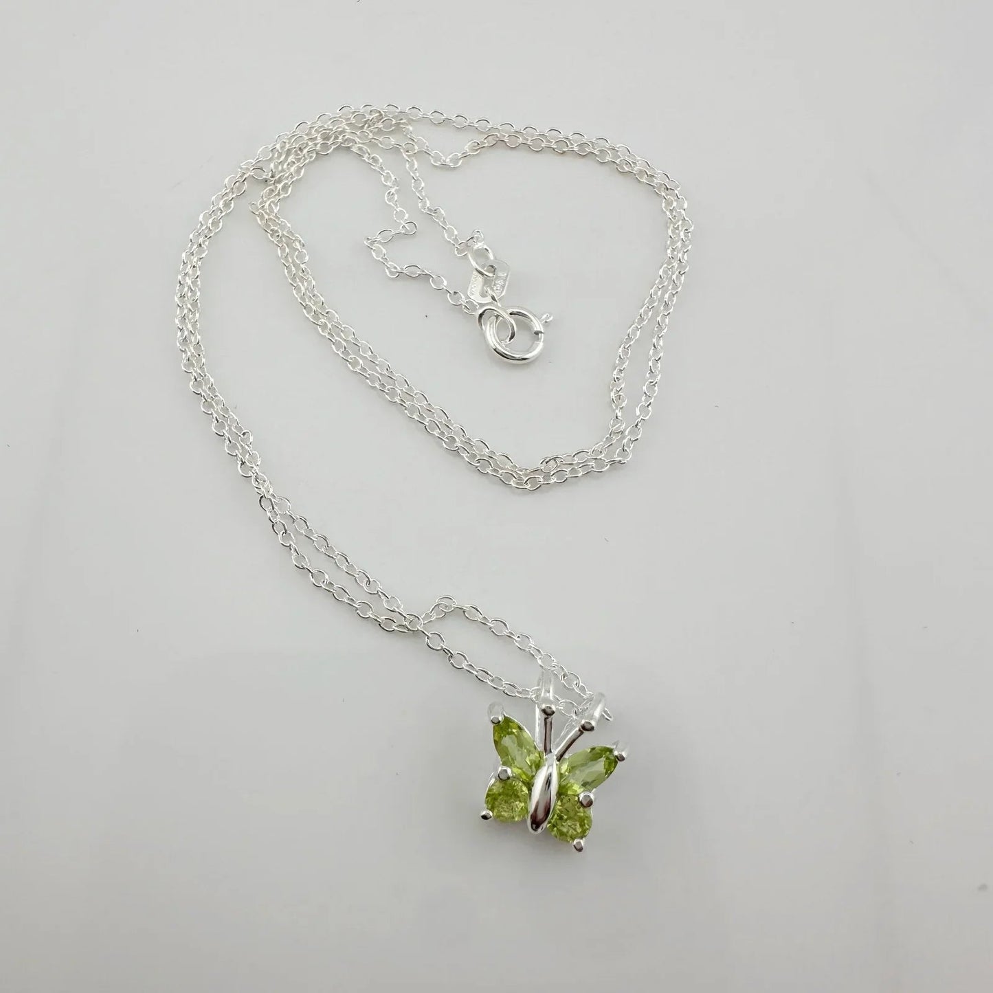 Pretty Natural Green Peridot Butterfly Necklace - Unbranded - Necklace with Pendant - A+ Stuff