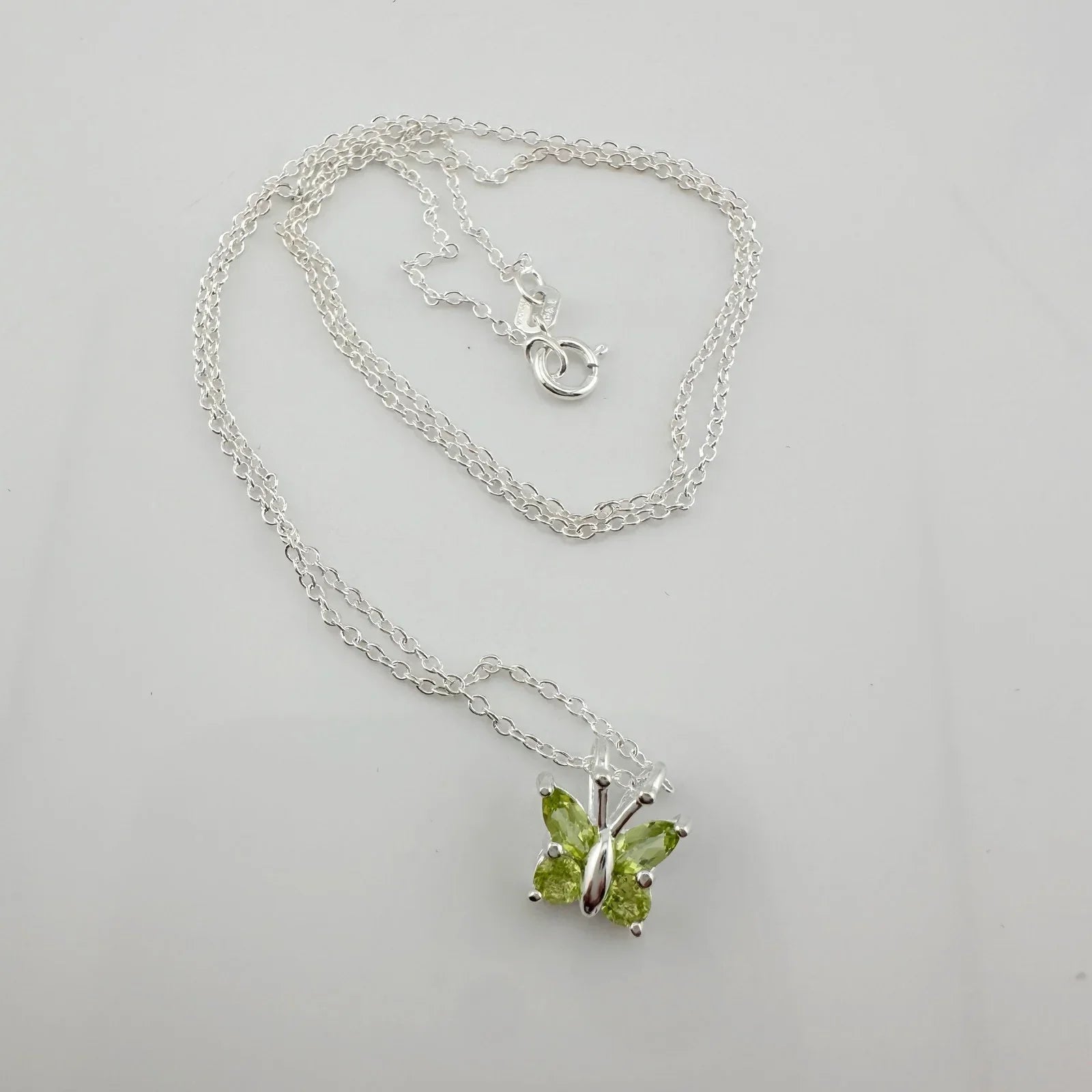 Pretty Natural Green Peridot Butterfly Necklace - Unbranded - Necklace with Pendant - A+ Stuff