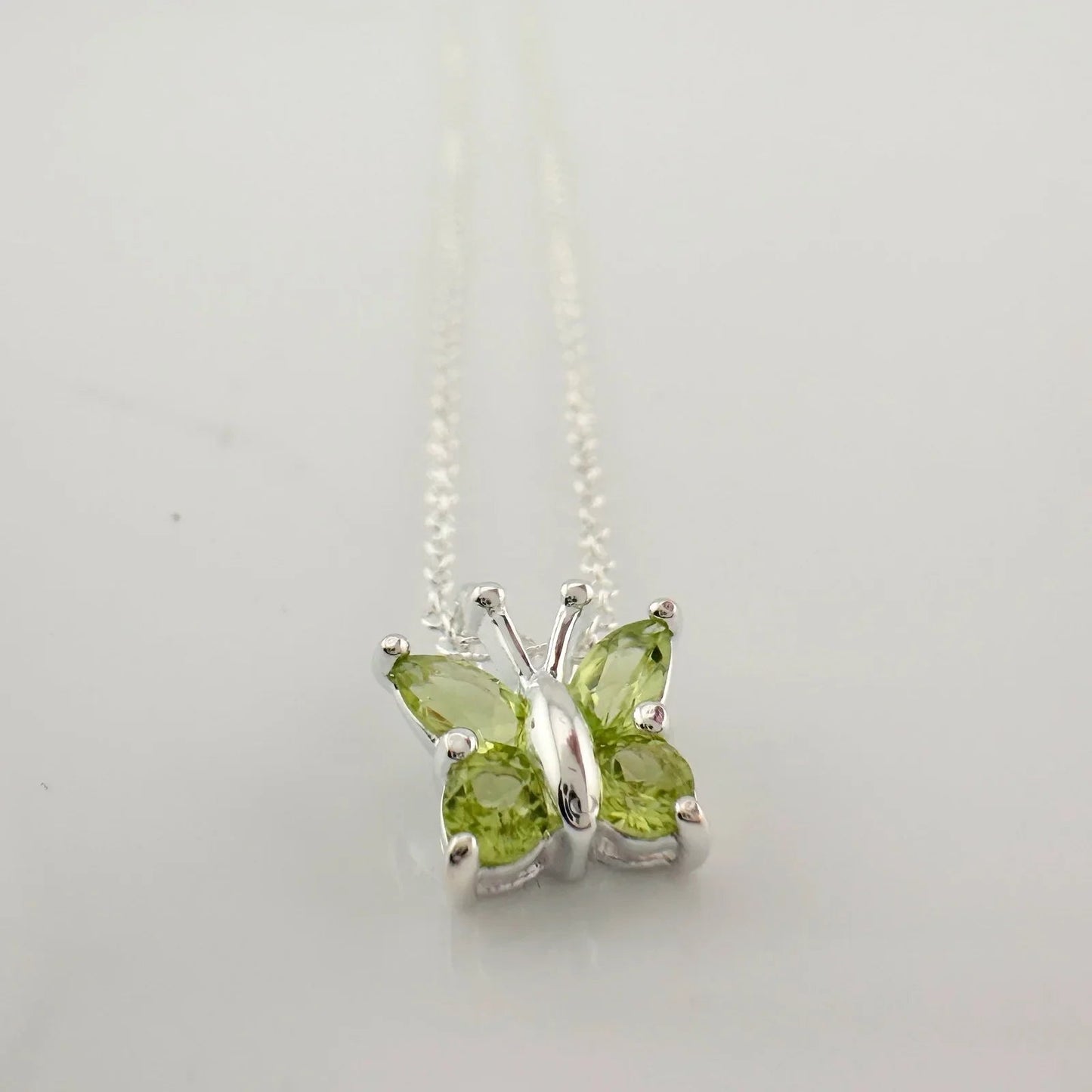 Pretty Natural Green Peridot Butterfly Necklace - Unbranded - Necklace with Pendant - A+ Stuff