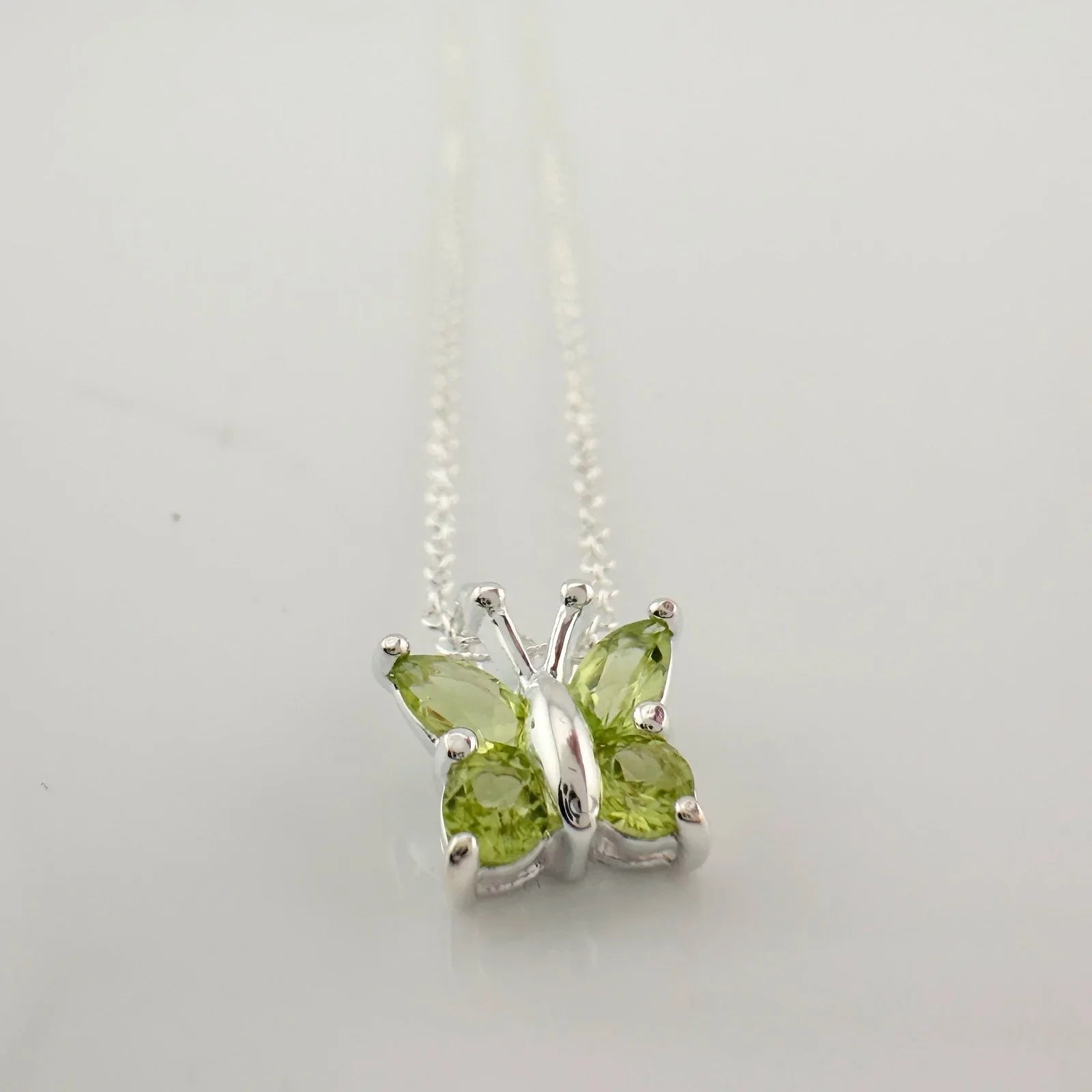 Pretty Natural Green Peridot Butterfly Necklace - Unbranded - Necklace with Pendant - A+ Stuff