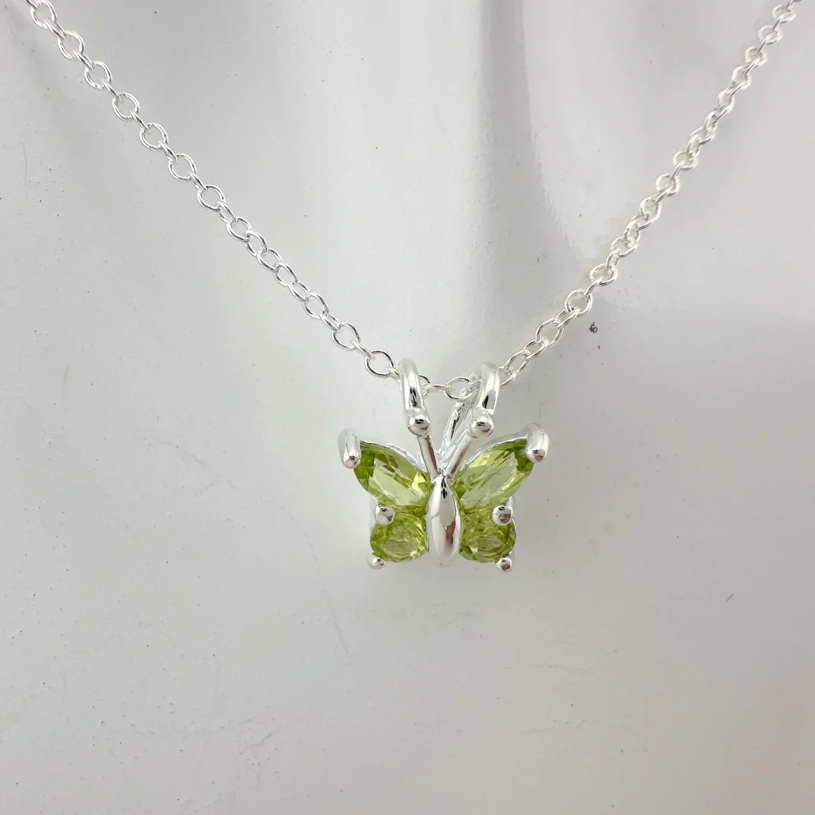 Pretty Natural Green Peridot Butterfly Necklace - Unbranded - Necklace with Pendant - A+ Stuff
