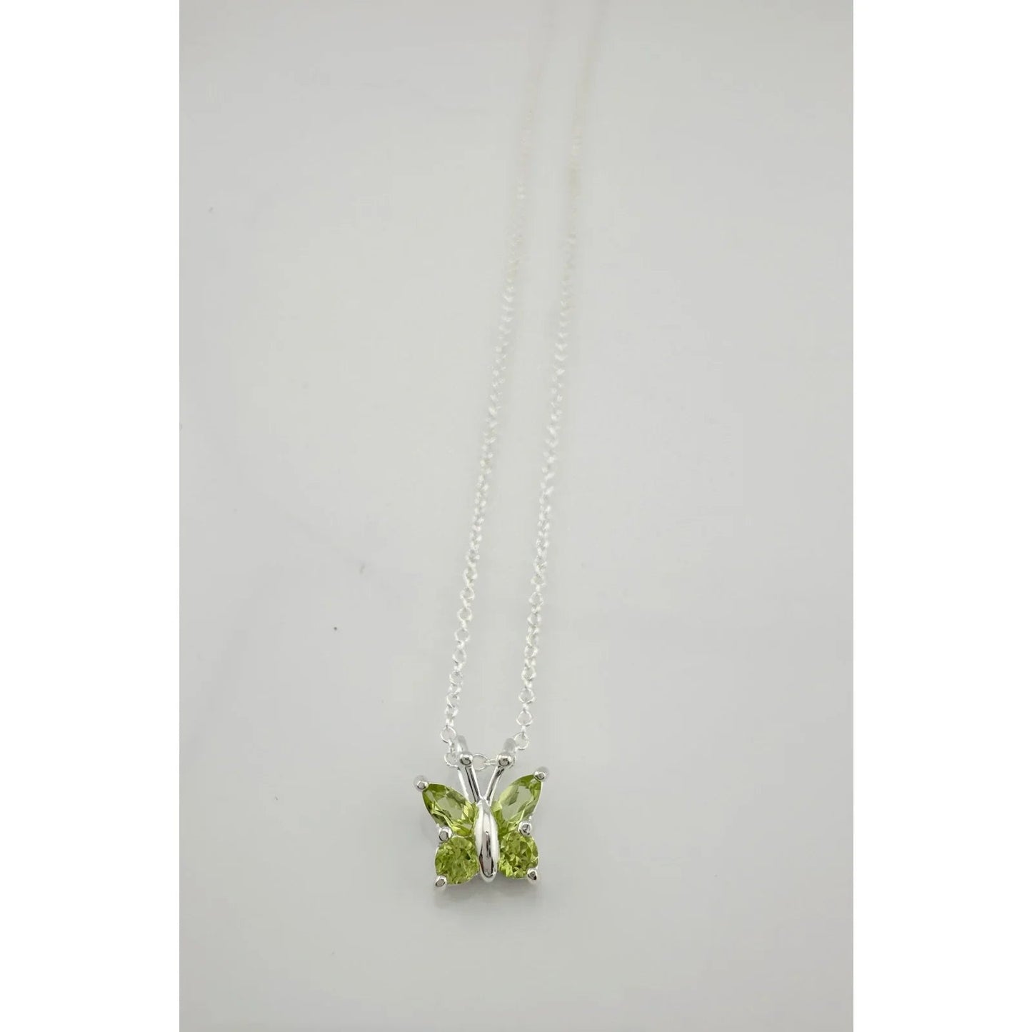 Pretty Natural Green Peridot Butterfly Necklace - Unbranded - Necklace with Pendant - A+ Stuff