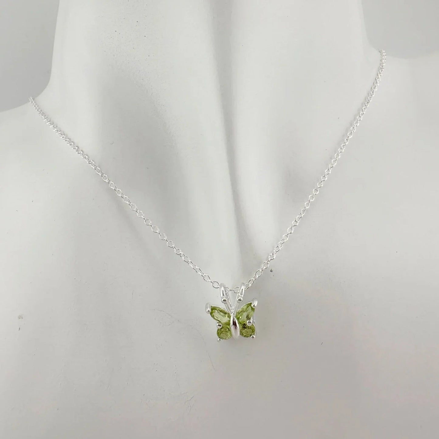 Pretty Natural Green Peridot Butterfly Necklace - Unbranded - Necklace with Pendant - A+ Stuff