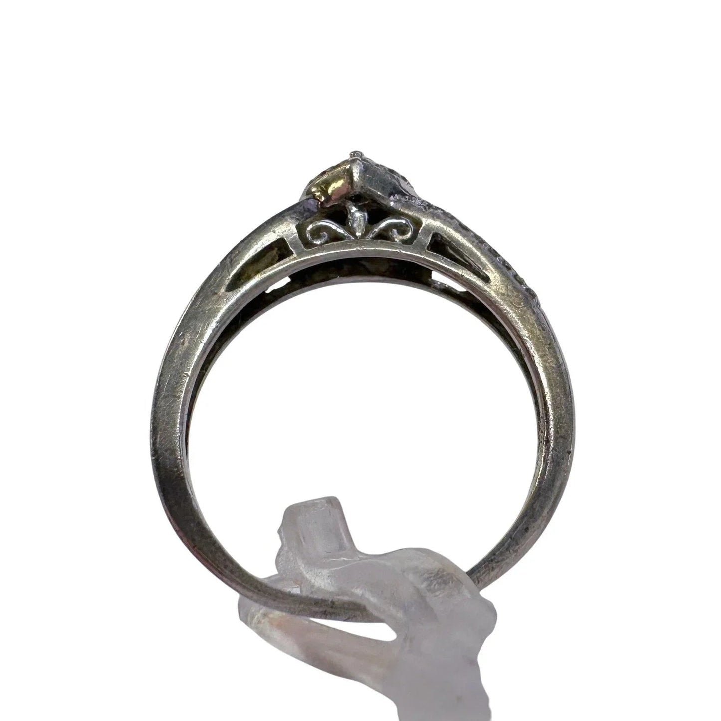 Pretty Sterling Silver Heart Ring with White Gemstones Size 8 - Unbranded - Ring - A+ Stuff