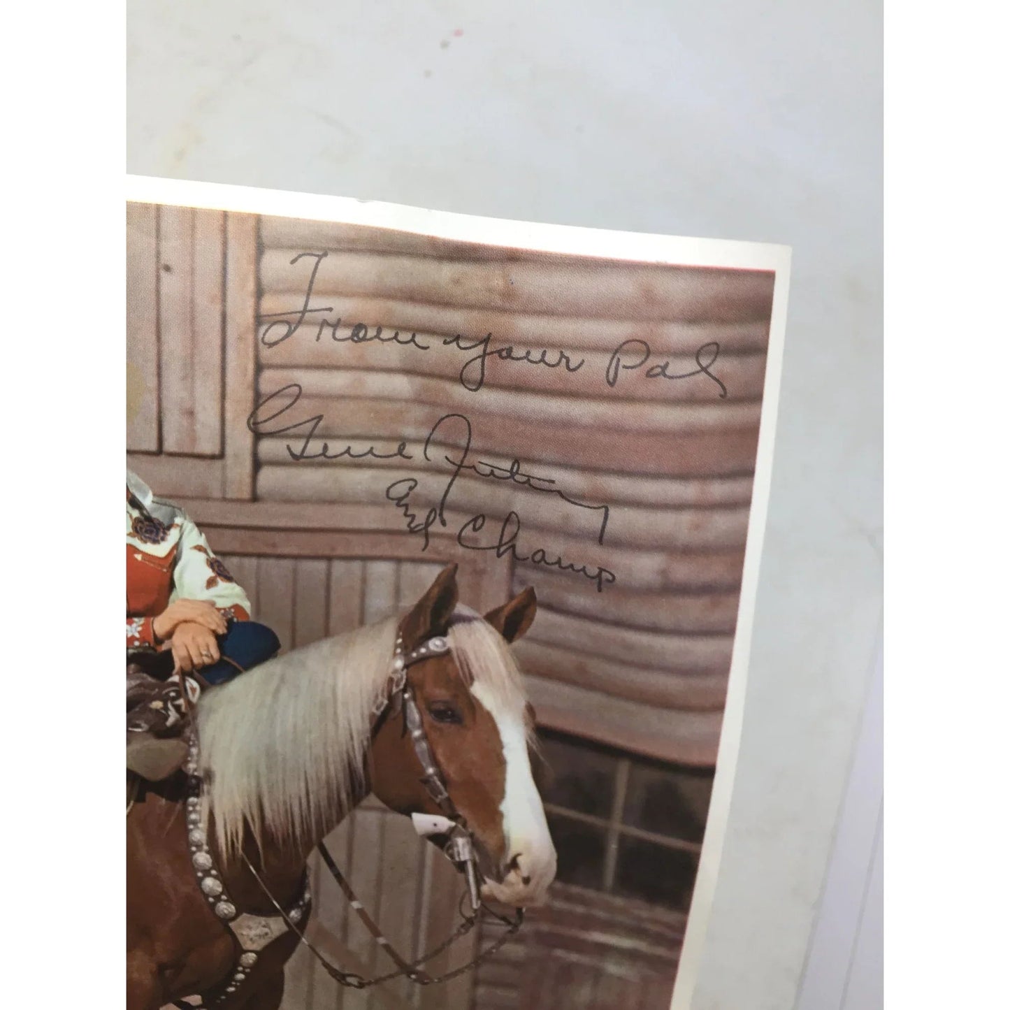 Promotional photo for a live appearance by Gene Autry and his horses Champion and Little Champ - A+ Stuff - Collectibles - A+ Stuff