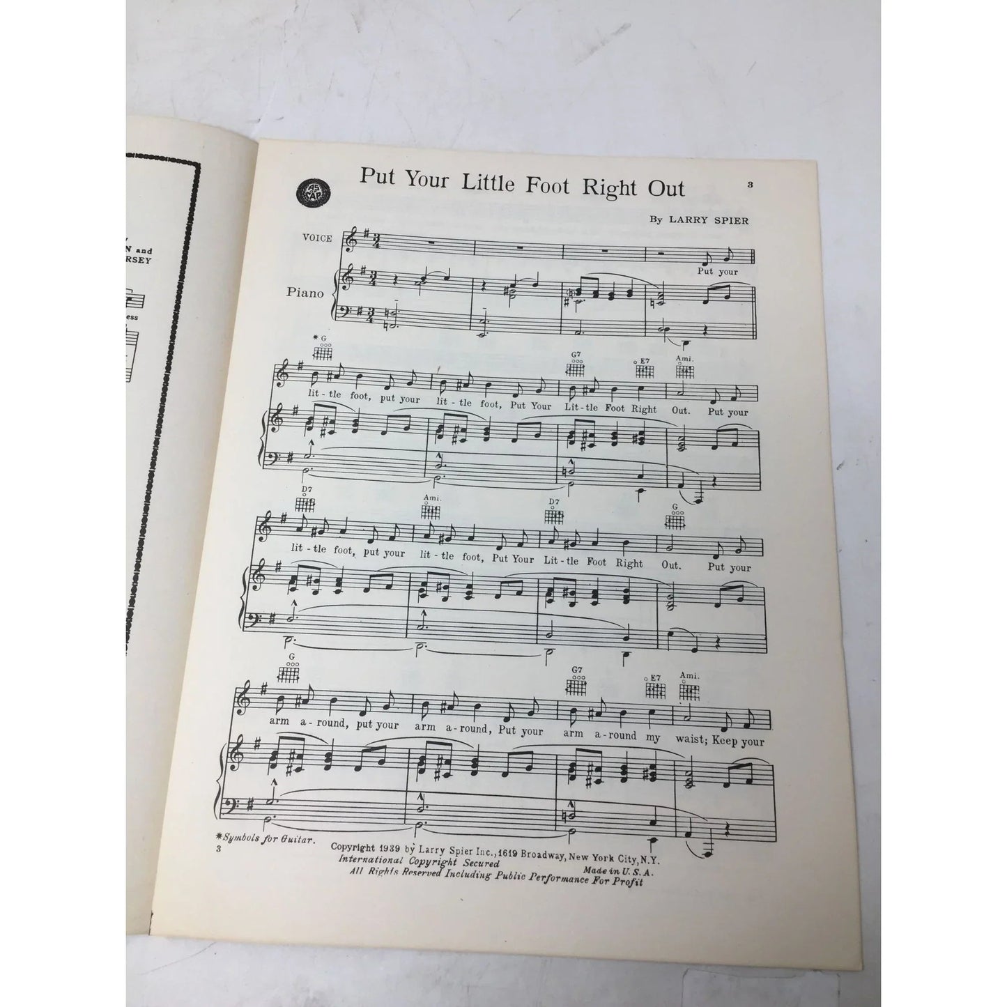 Put Your Little Foot Right Out Vintage Sheet Music - A+ Stuff - sheet music - A+ Stuff