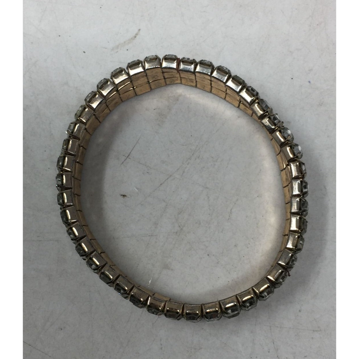 Women's Classy Elegant Silver Toned Rhinestone Bracelet