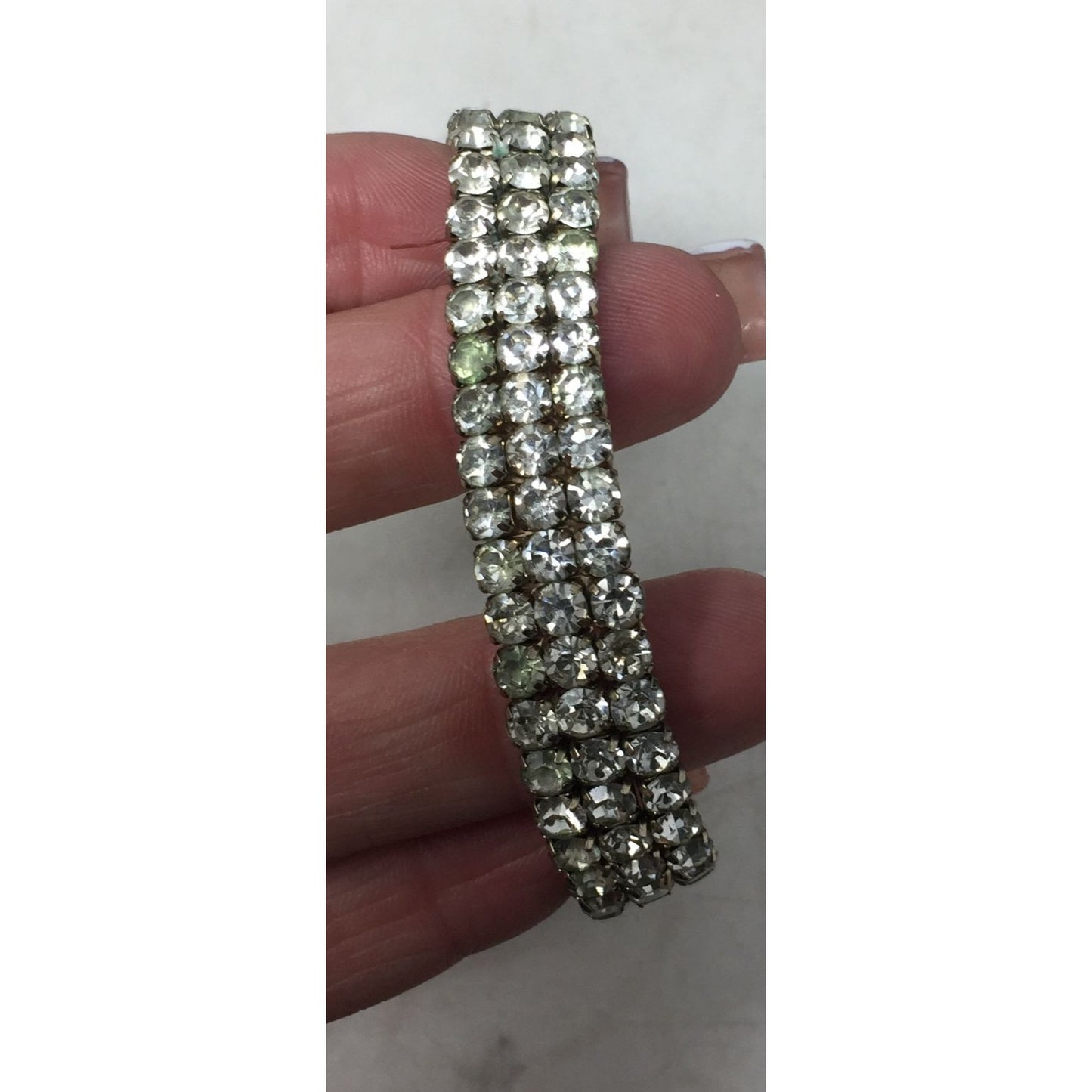 Women's Classy Elegant Silver Toned Rhinestone Bracelet