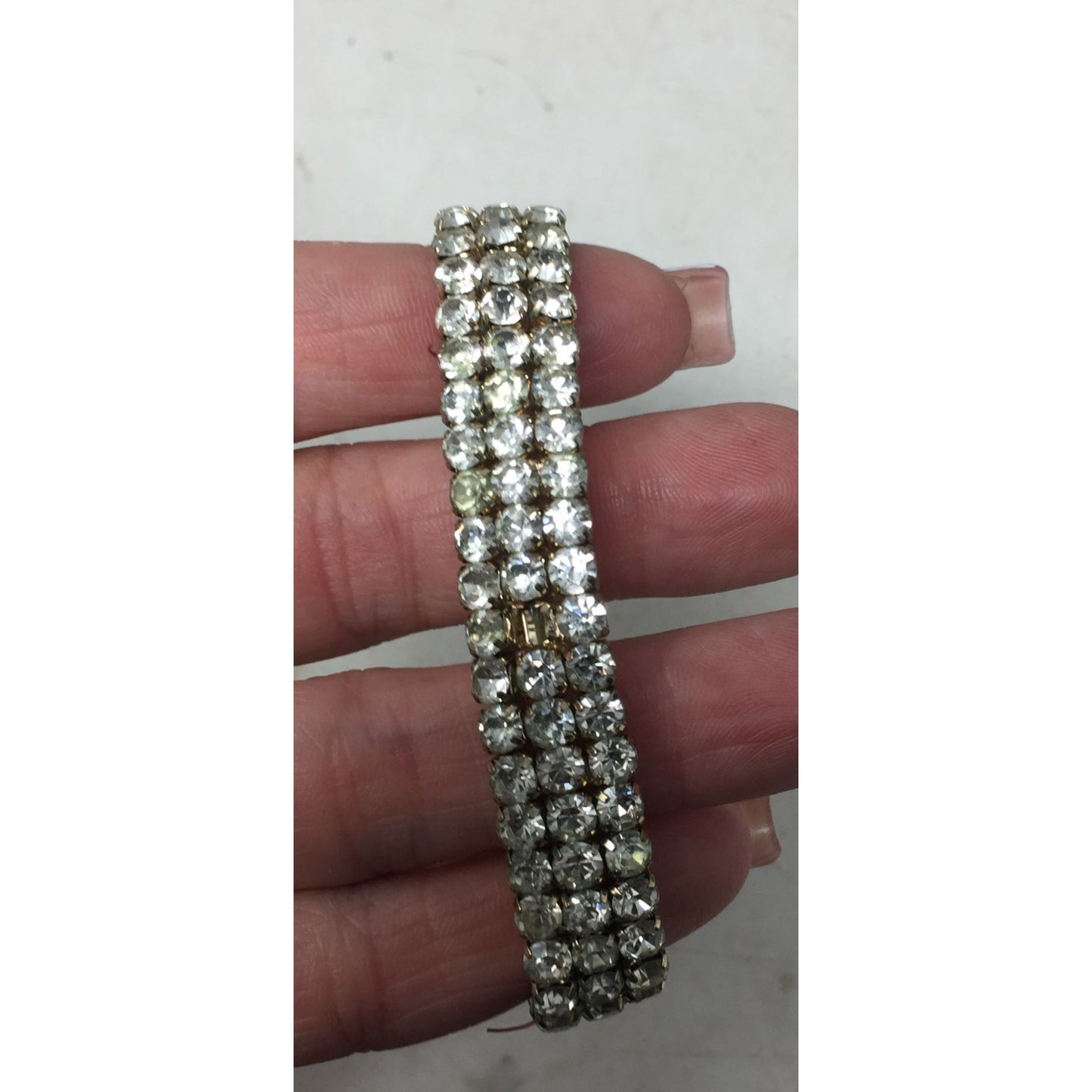 Women's Classy Elegant Silver Toned Rhinestone Bracelet