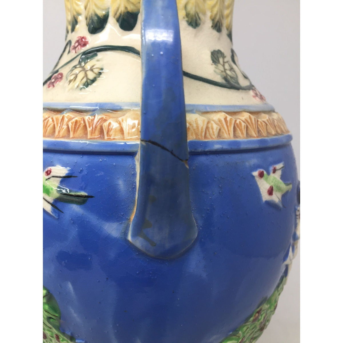 Vintage Hand-painted Japanese Majolica-style Double-handled Porcelain Urn Vase unbranded  A+ Stuff Vase or Holder