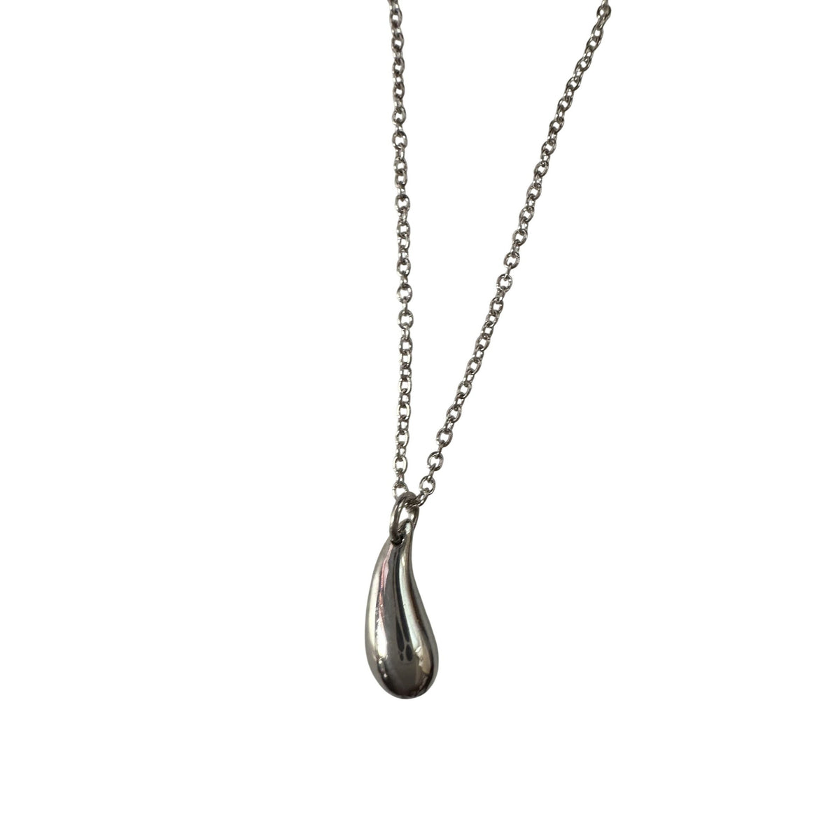 Tiffany & Co Elsa Peretti Small Teardrop Pendant Necklace Sterling Silver 16.5" Tiffany & Co.  A+ Stuff Necklace with Pendant