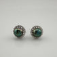 Peacock Pearl Halo Stud Earrings