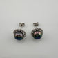 Peacock Pearl Halo Stud Earrings