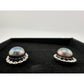 Peacock Pearl Halo Stud Earrings