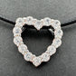 2.5 Lab Created Carat White Sapphire Heart Necklace on Back Leather Cable Band