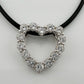 2.5 Lab Created Carat White Sapphire Heart Necklace on Back Leather Cable Band