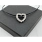 2.5 Lab Created Carat White Sapphire Heart Necklace on Back Leather Cable Band