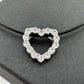 2.5 Lab Created Carat White Sapphire Heart Necklace on Back Leather Cable Band