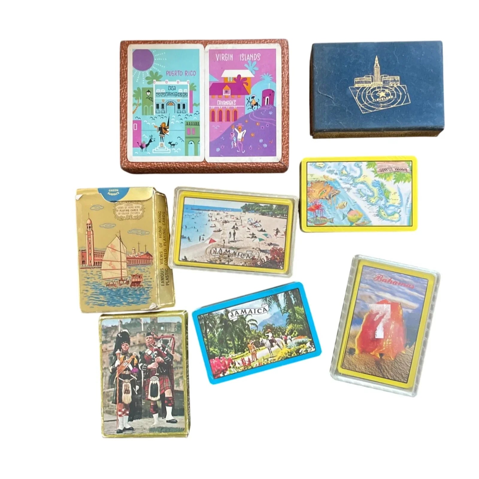 Vintage Souvenir Playing Card Set w/ Foreign Landmarks and Cities - A+ Stuff