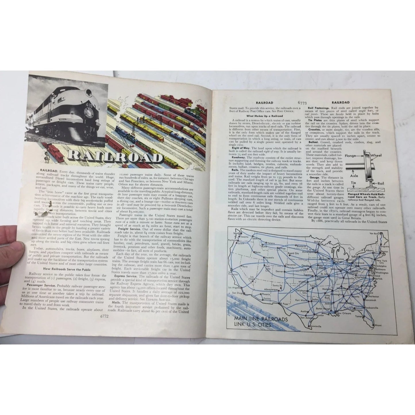 Railroad Vintage 1954 Paperback Article World Book Encyclopedia - A+ Stuff - Books - A+ Stuff