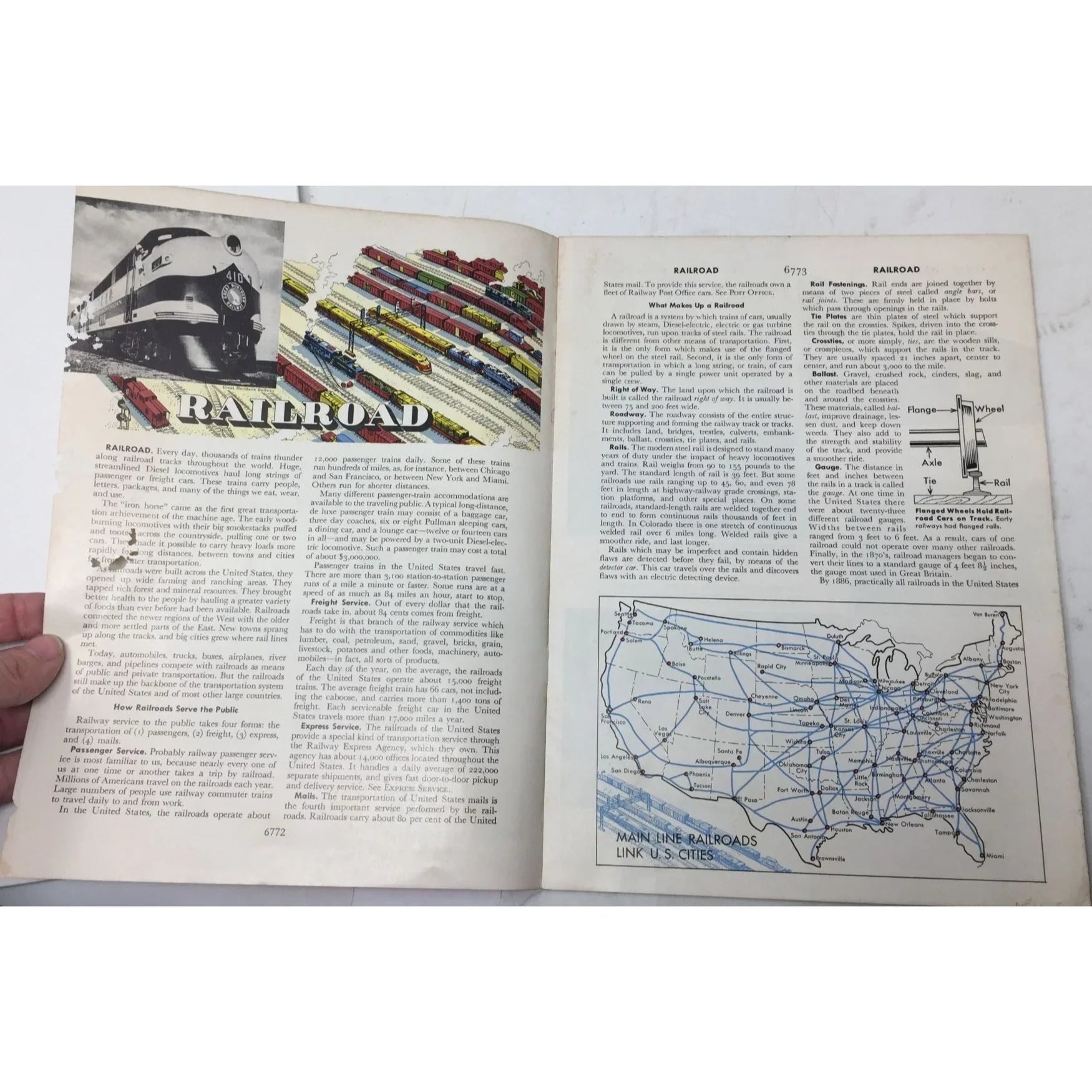 Railroad Vintage 1954 Paperback Article World Book Encyclopedia - A+ Stuff - Books - A+ Stuff