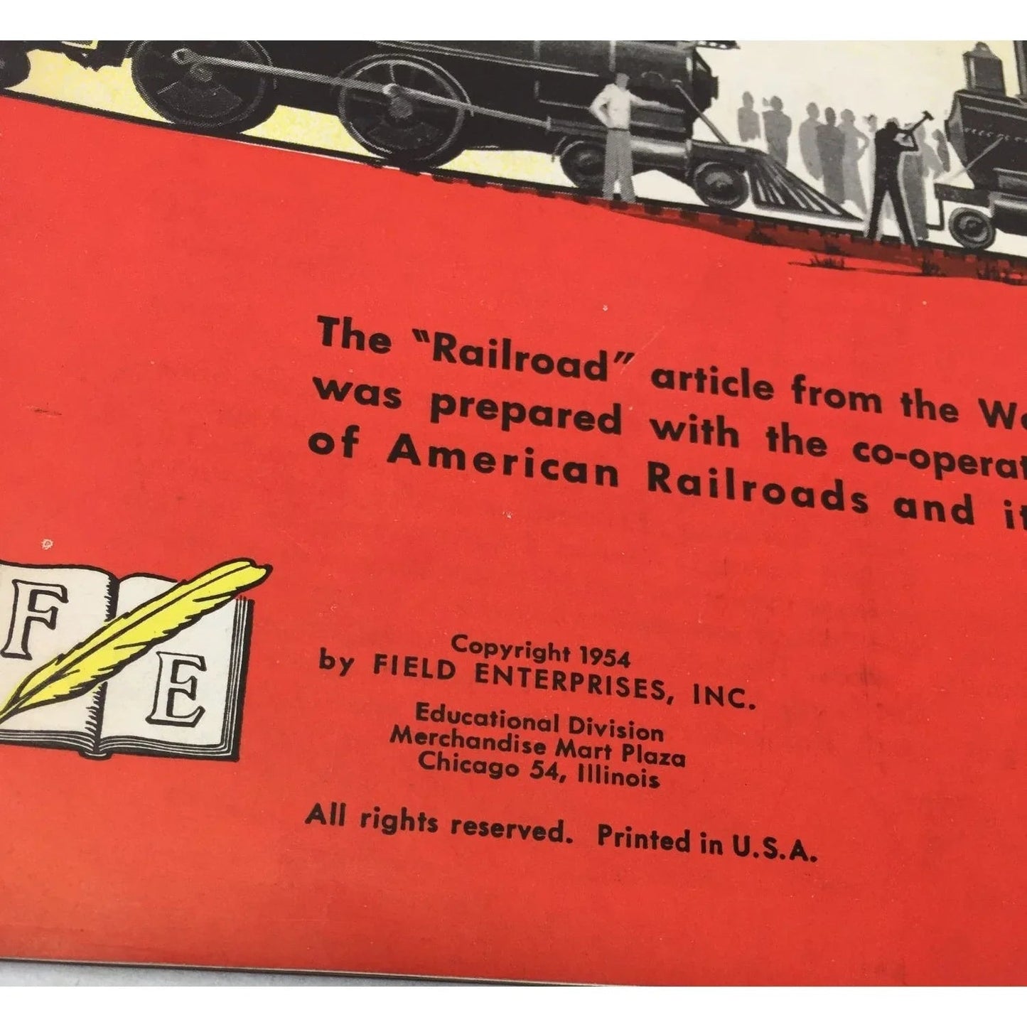 Railroad Vintage 1954 Paperback Article World Book Encyclopedia - A+ Stuff - Books - A+ Stuff