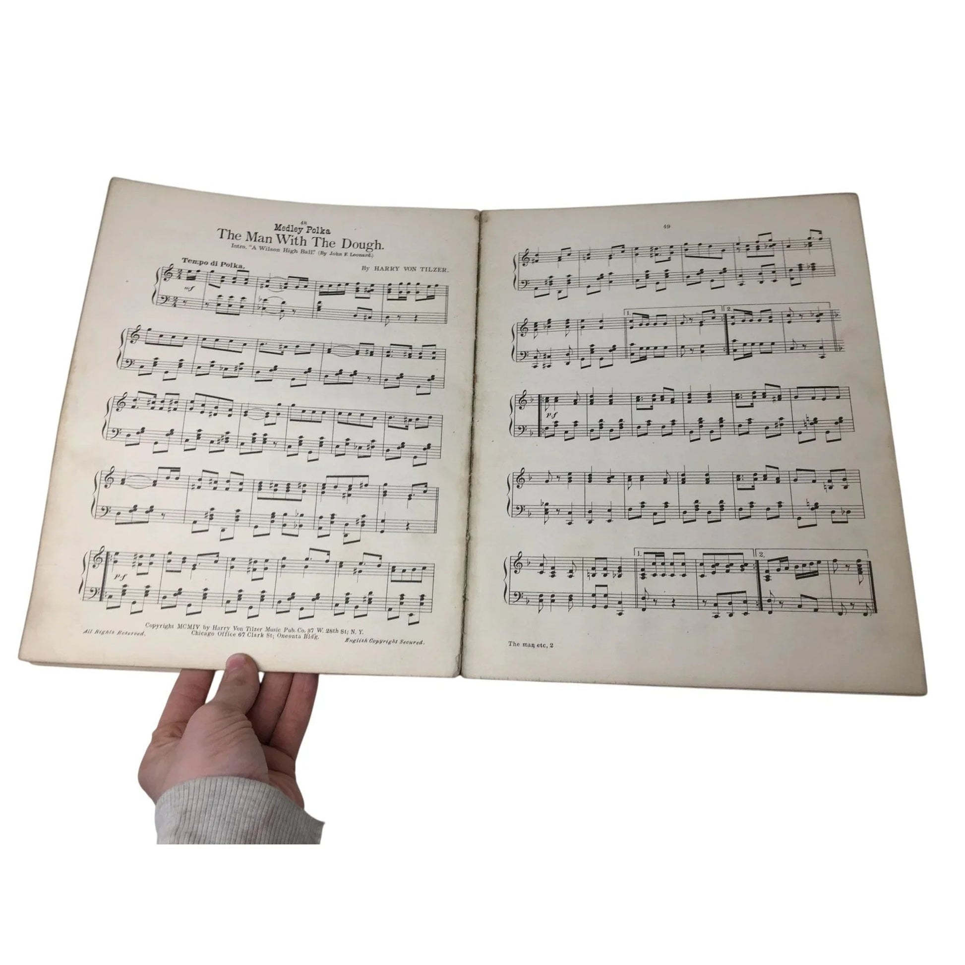 Rare 1904 The Harry Von Tilzer Dance Folio No. 3 Arranged by Alfred Doyle - A+ Stuff - SHEET MUSIC - A+ Stuff