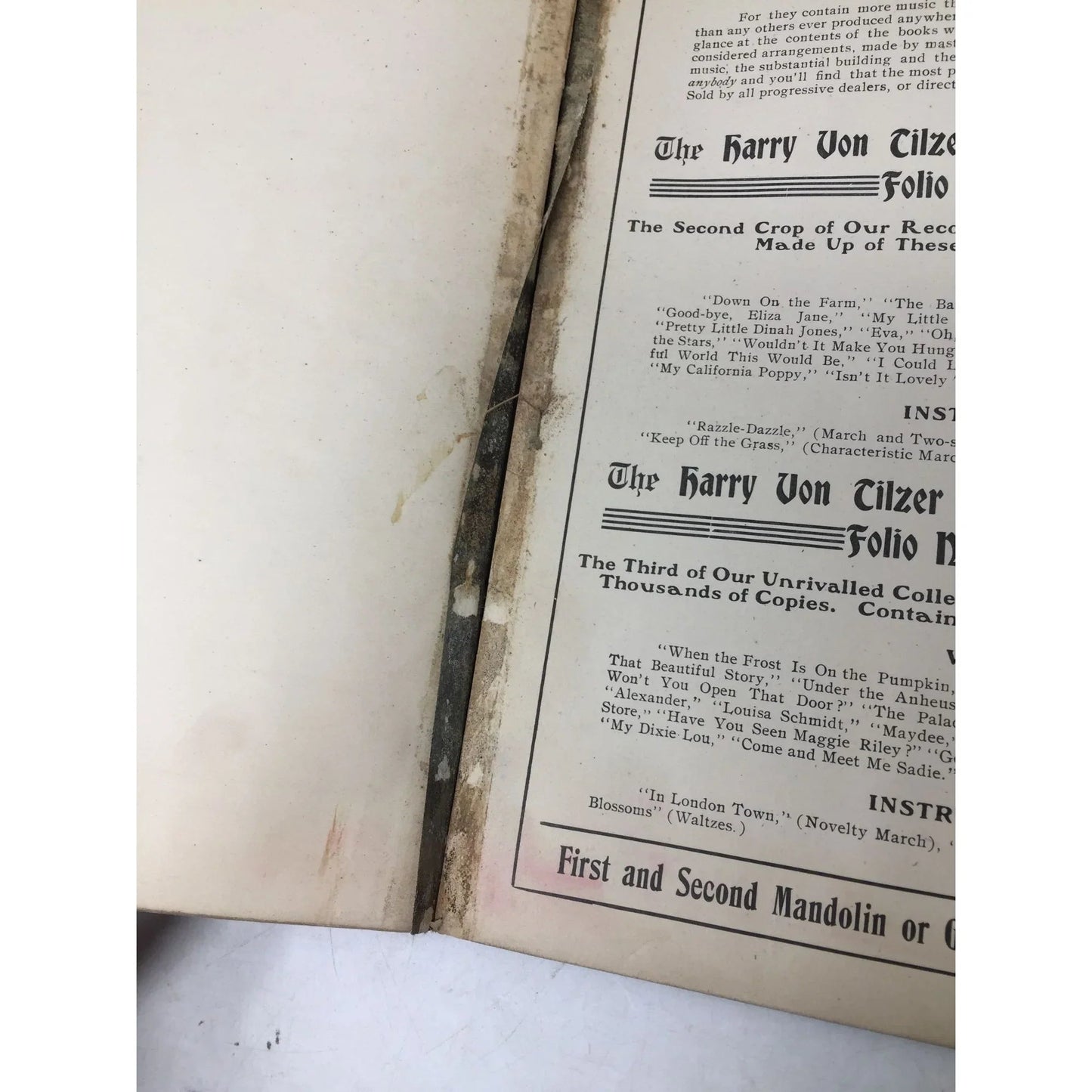 Rare 1904 The Harry Von Tilzer Dance Folio No. 3 Arranged by Alfred Doyle - A+ Stuff - SHEET MUSIC - A+ Stuff