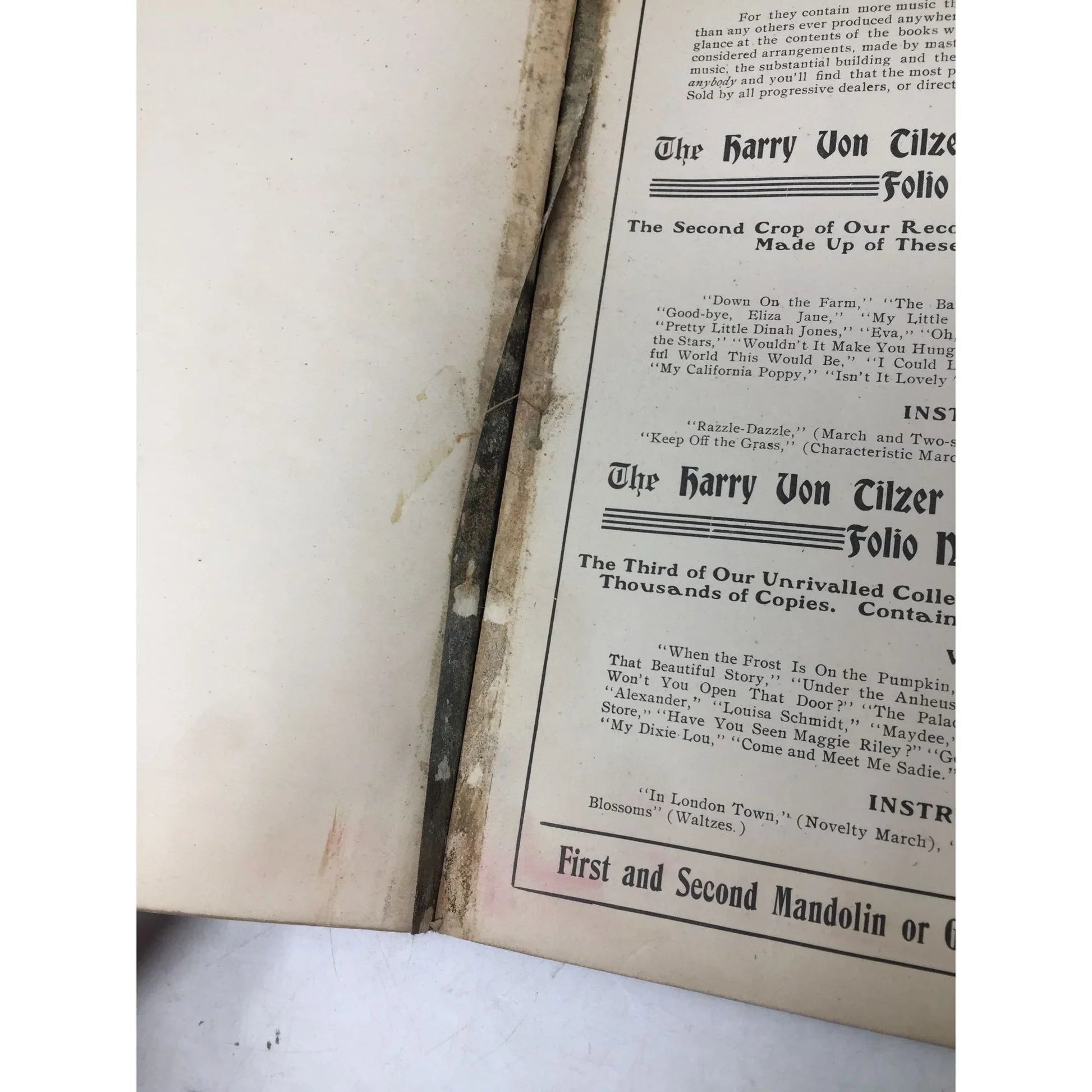 Rare 1904 The Harry Von Tilzer Dance Folio No. 3 Arranged by Alfred Doyle - A+ Stuff - SHEET MUSIC - A+ Stuff