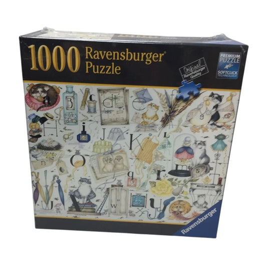 RAVENSBURGER PUZZLE Crazy Cat Alphabet (1000 PIECES) - A+ Stuff - Games - A+ Stuff