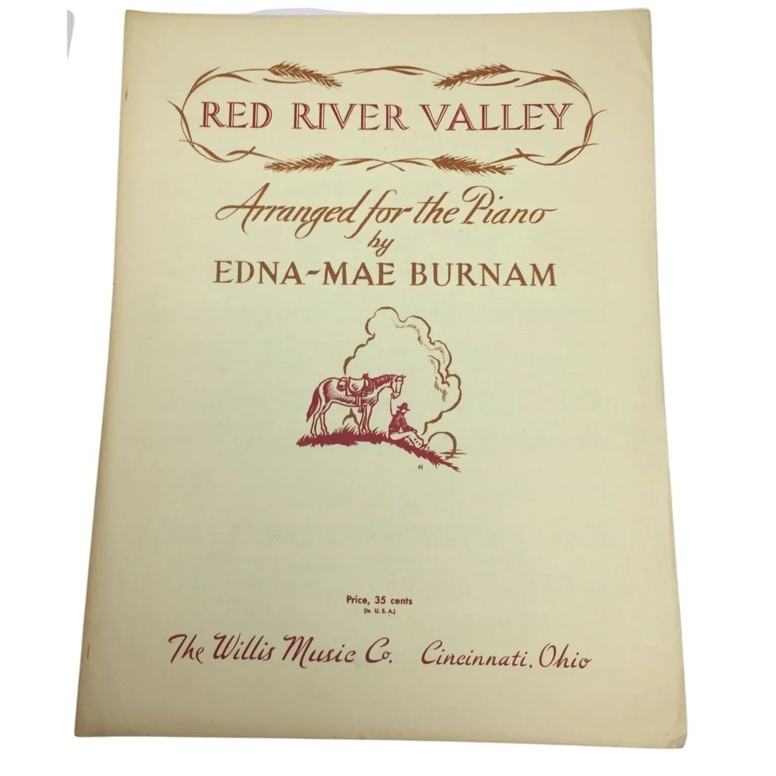 ''RED RIVER VALLEY'' Arranged for the Piano by Edna Mae Burnam - A+ Stuff - SHEET MUSIC - A+ Stuff