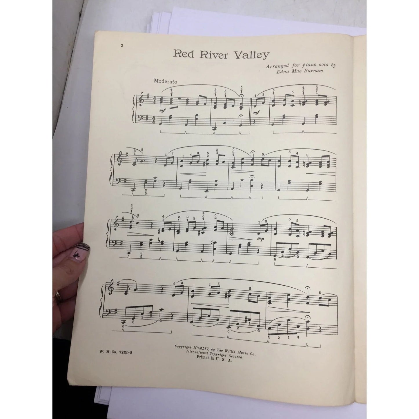 ''RED RIVER VALLEY'' Arranged for the Piano by Edna Mae Burnam - A+ Stuff - SHEET MUSIC - A+ Stuff