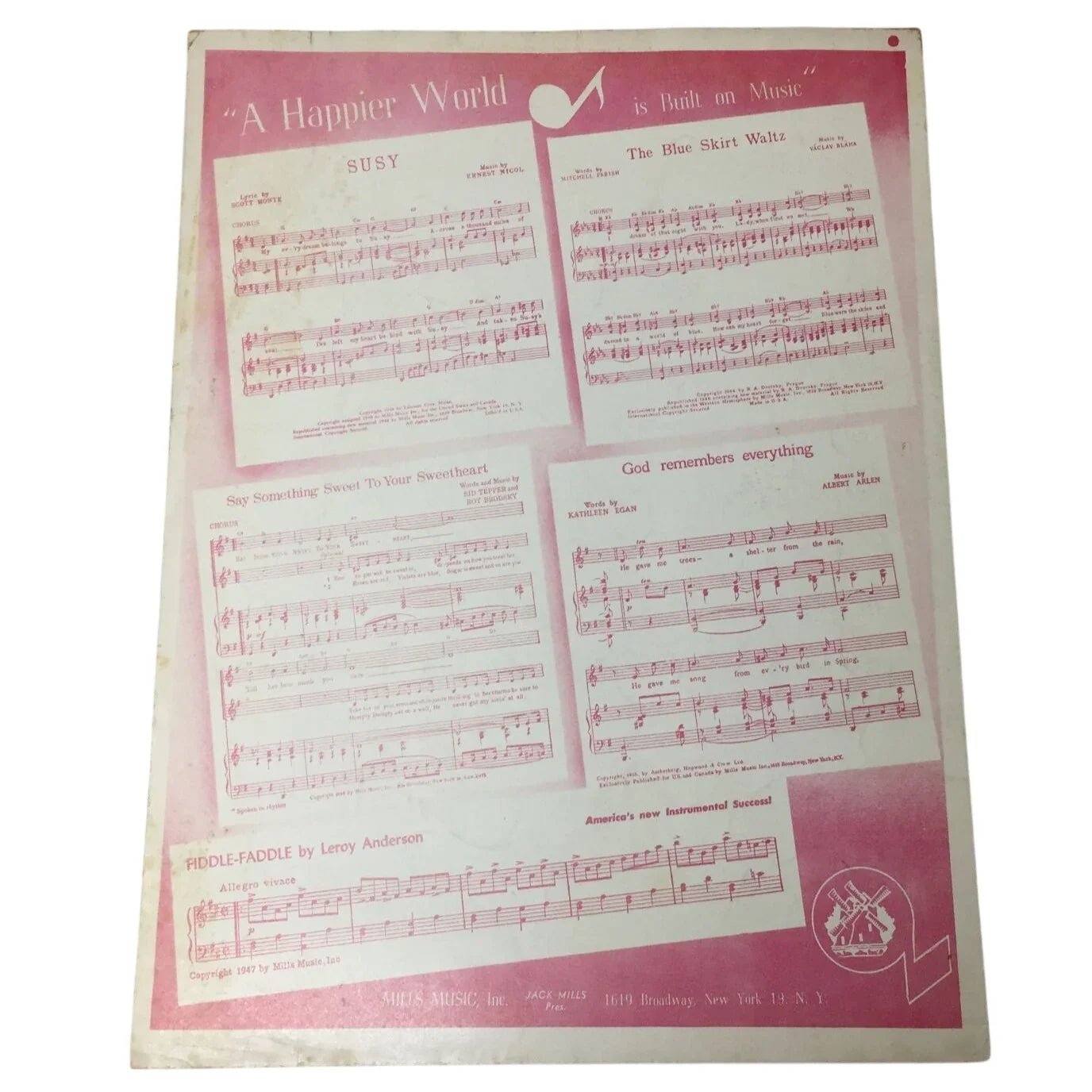 Red Roses For A Blue Lady Sheet Music Vintage 1948 - A+ Stuff - sheet music - A+ Stuff