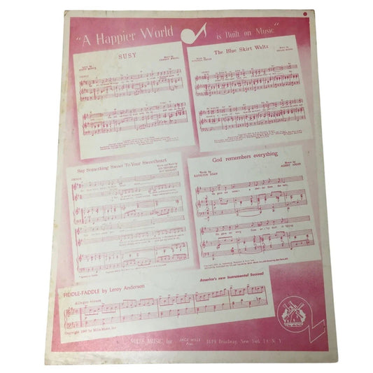 Red Roses For A Blue Lady Sheet Music Vintage 1948 - A+ Stuff - sheet music - A+ Stuff