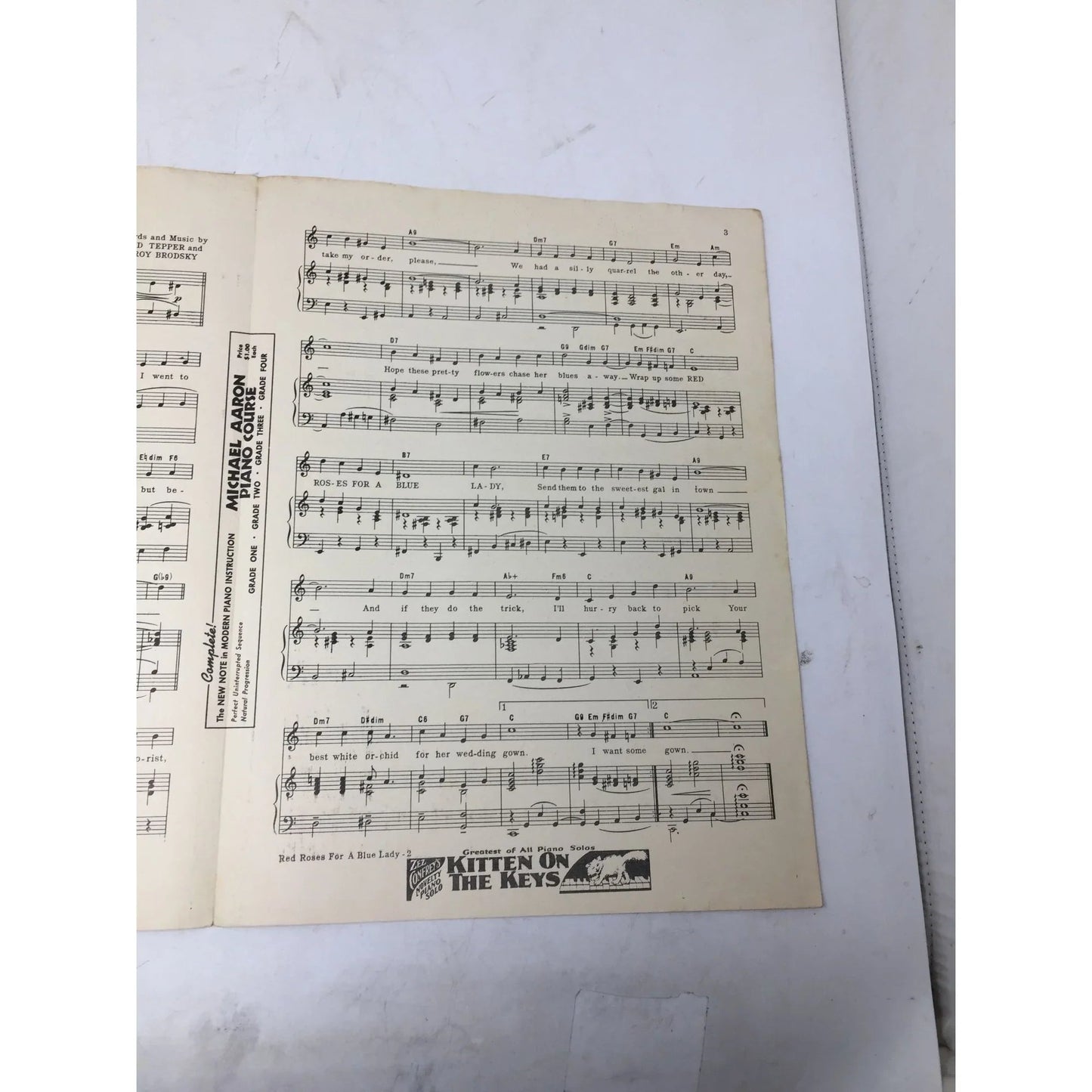 Red Roses For A Blue Lady Sheet Music Vintage 1948 - A+ Stuff - sheet music - A+ Stuff