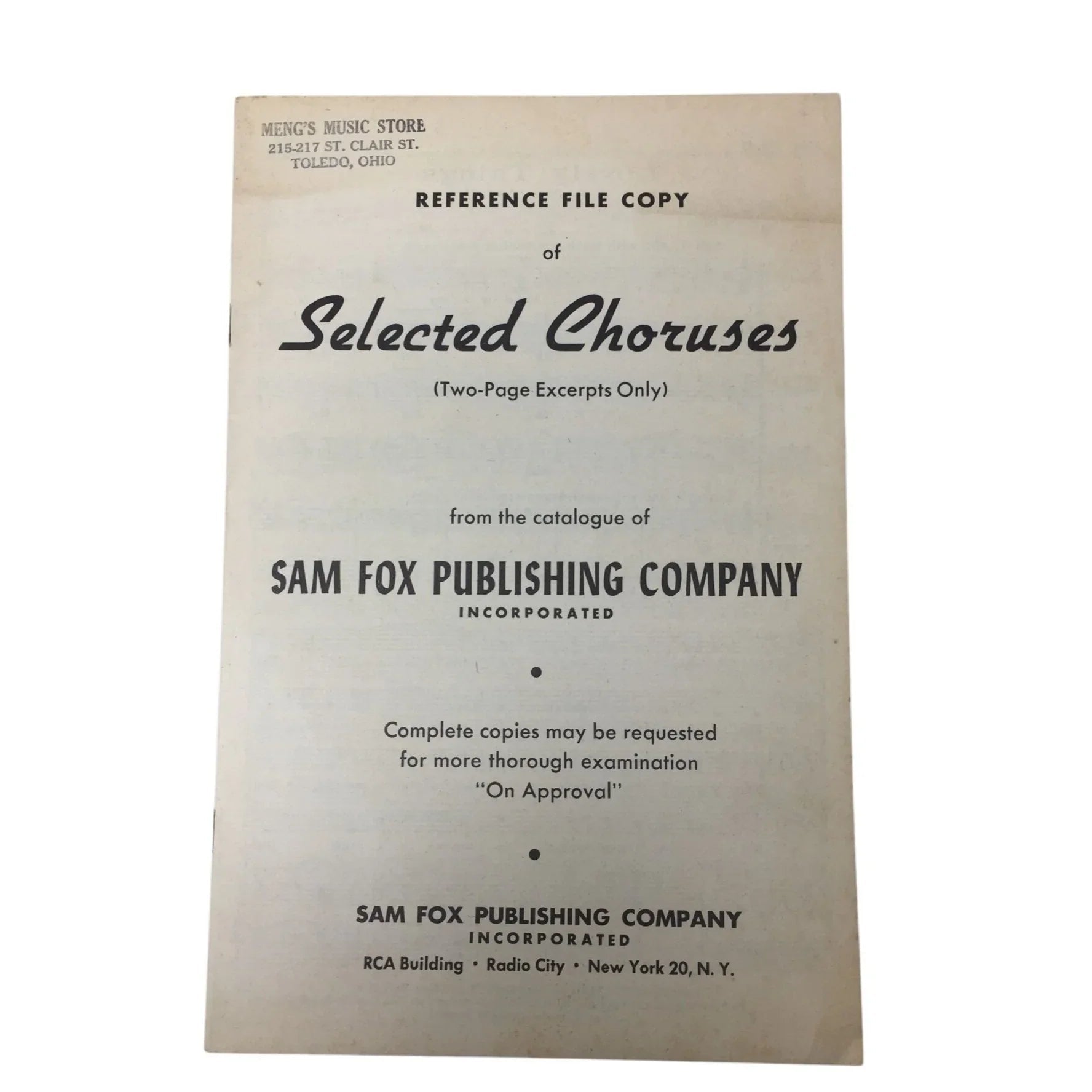 Reference file copy of Selected Choruses (2 page excerpts only) - A+ Stuff - sheet music - A+ Stuff