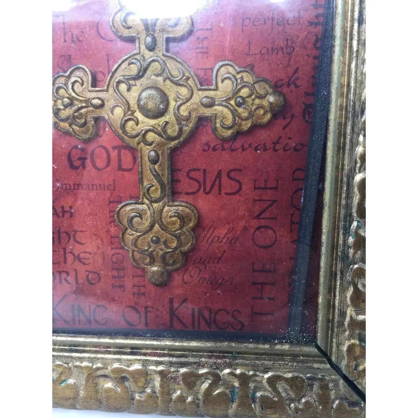 Religious Decorative Framed Wall Decor with Cross - A+ Stuff - Religious Items - A+ Stuff
