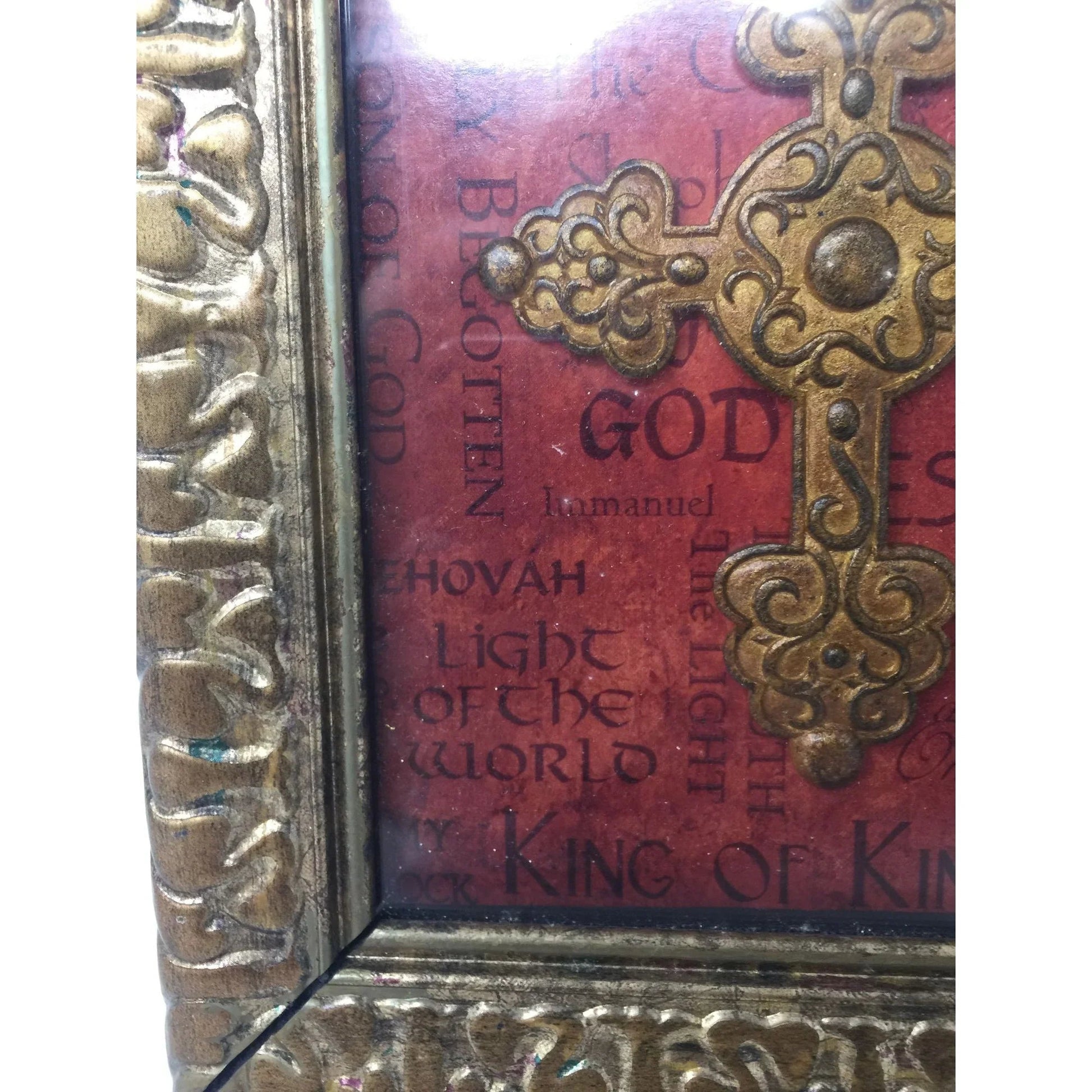 Religious Decorative Framed Wall Decor with Cross - A+ Stuff - Religious Items - A+ Stuff