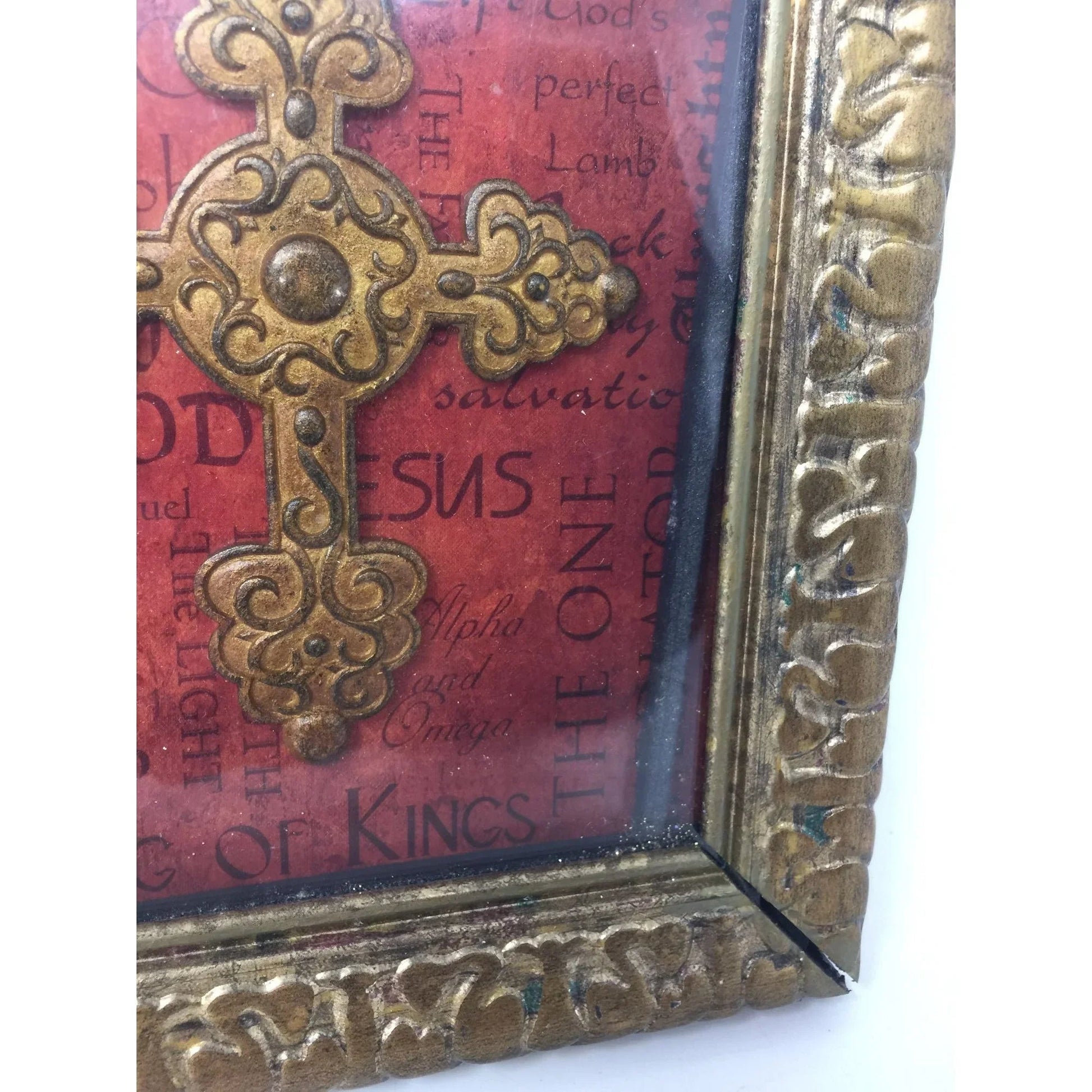 Religious Decorative Framed Wall Decor with Cross - A+ Stuff - Religious Items - A+ Stuff